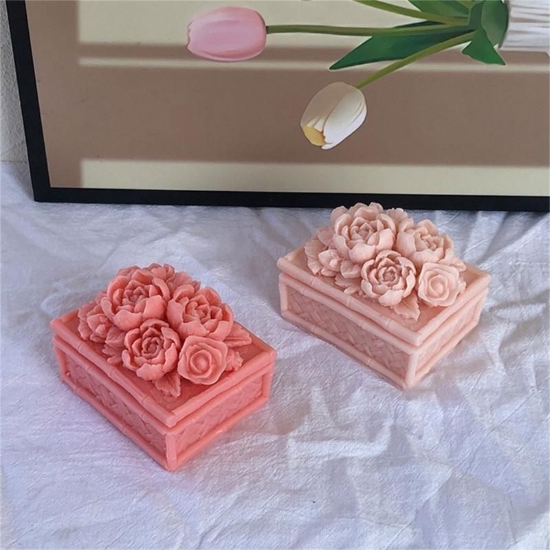 97BA boîte rangement pivoine,  - Casting Mold Jewelry Silicone Rubber avis et prix