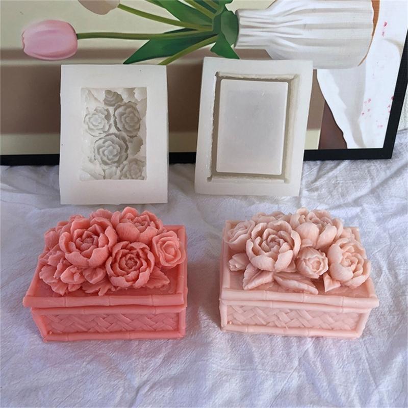 97BA boîte rangement pivoine,  - Casting Mold Jewelry Silicone Rubber avis et prix