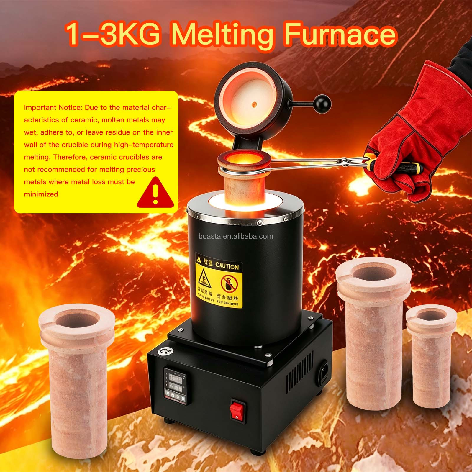 Four de fusion numérique pour  - Gold Melting Furnace Crucible 2Kg avis et prix