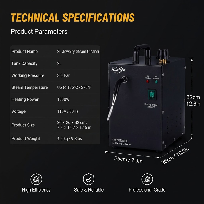 PHYHOO Nettoyeur vapeur pour b - Jewelry Steam Cleaner Professional 2L avis et prix