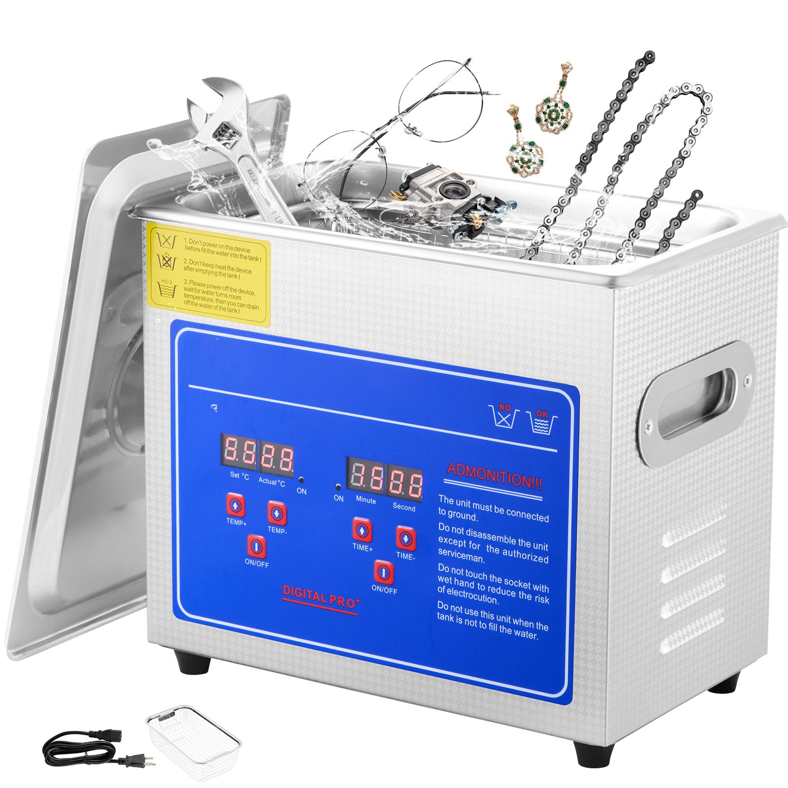 Nettoyeur à ultrasons avec min - Ultrasonic Jewelry Cleaner Digital Timer avis et prix