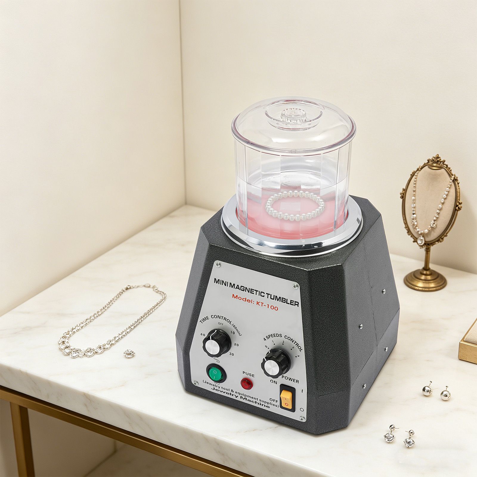 Polisseuse magnétique rotative - Jewelry Magnetic Tumbler Polisher Pin avis et prix